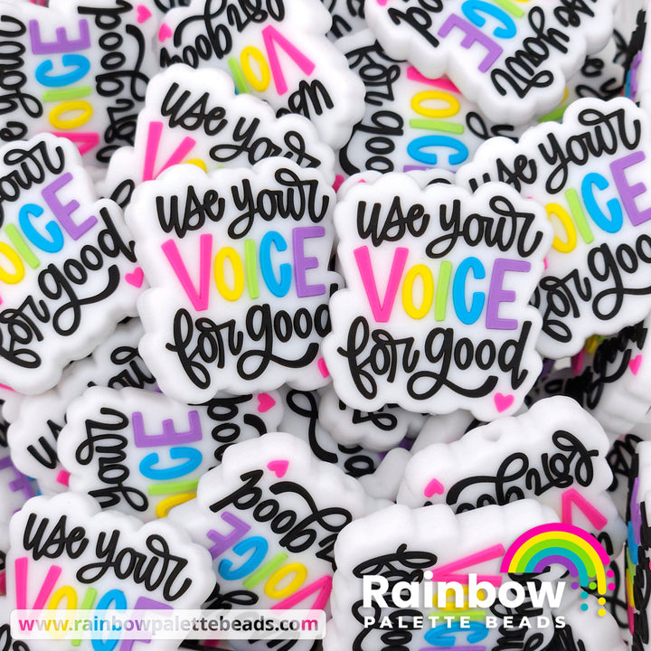 Use Your Voice For Good Exclusive Silicone Focal Beads Rainbow Beads