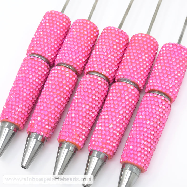 UV Flamingo Pink Shimmer Full Rhinestone Beadable Diamond Pen