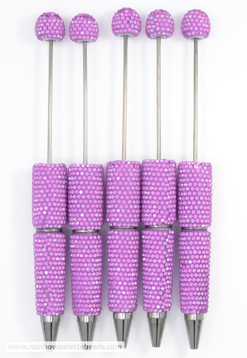 UV Lavender Orchid Shimmer Full Rhinestone Beadable Diamond Pen