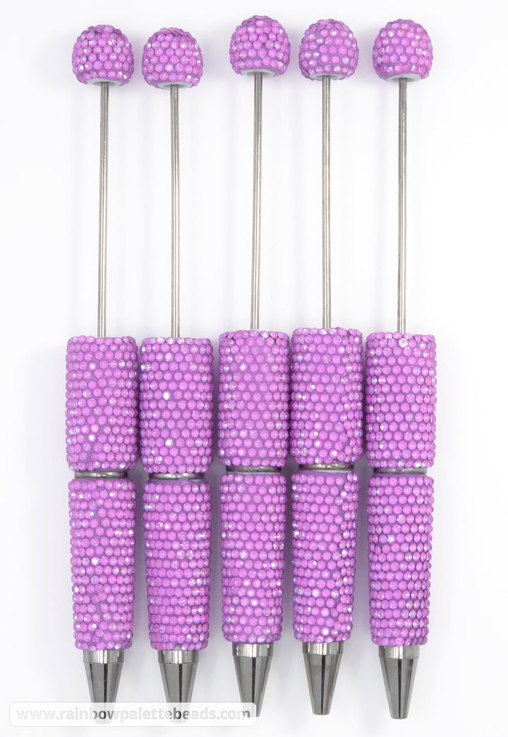 UV Lavender Orchid Shimmer Full Rhinestone Beadable Diamond Pen