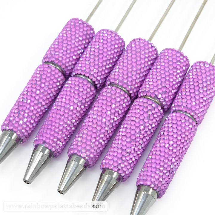 UV Lavender Orchid Shimmer Full Rhinestone Beadable Diamond Pen
