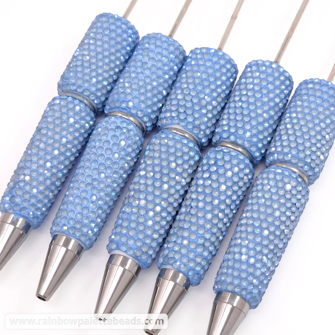 UV Light Powder Blue Shimmer Full Rhinestone Beadable Diamond Pen