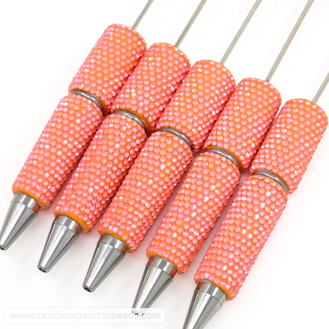 UV Peachy Shimmer Full Rhinestone Beadable Diamond Pen