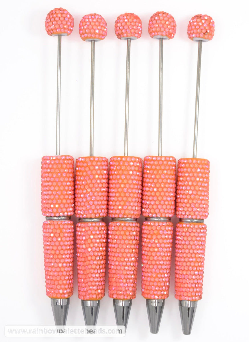 UV Peachy Shimmer Full Rhinestone Beadable Diamond Pen