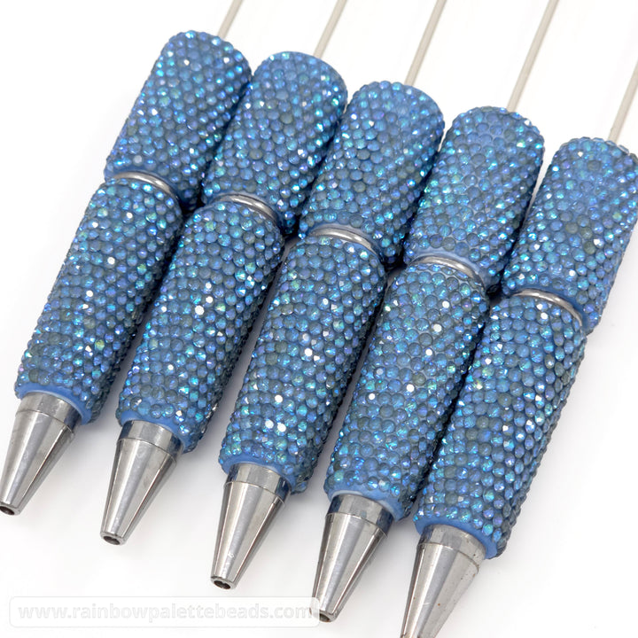 UV Powder Blue Shimmer Full Rhinestone Beadable Diamond Pen