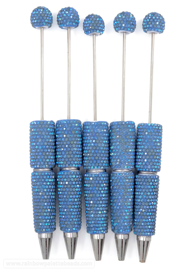 UV Powder Blue Shimmer Full Rhinestone Beadable Diamond Pen
