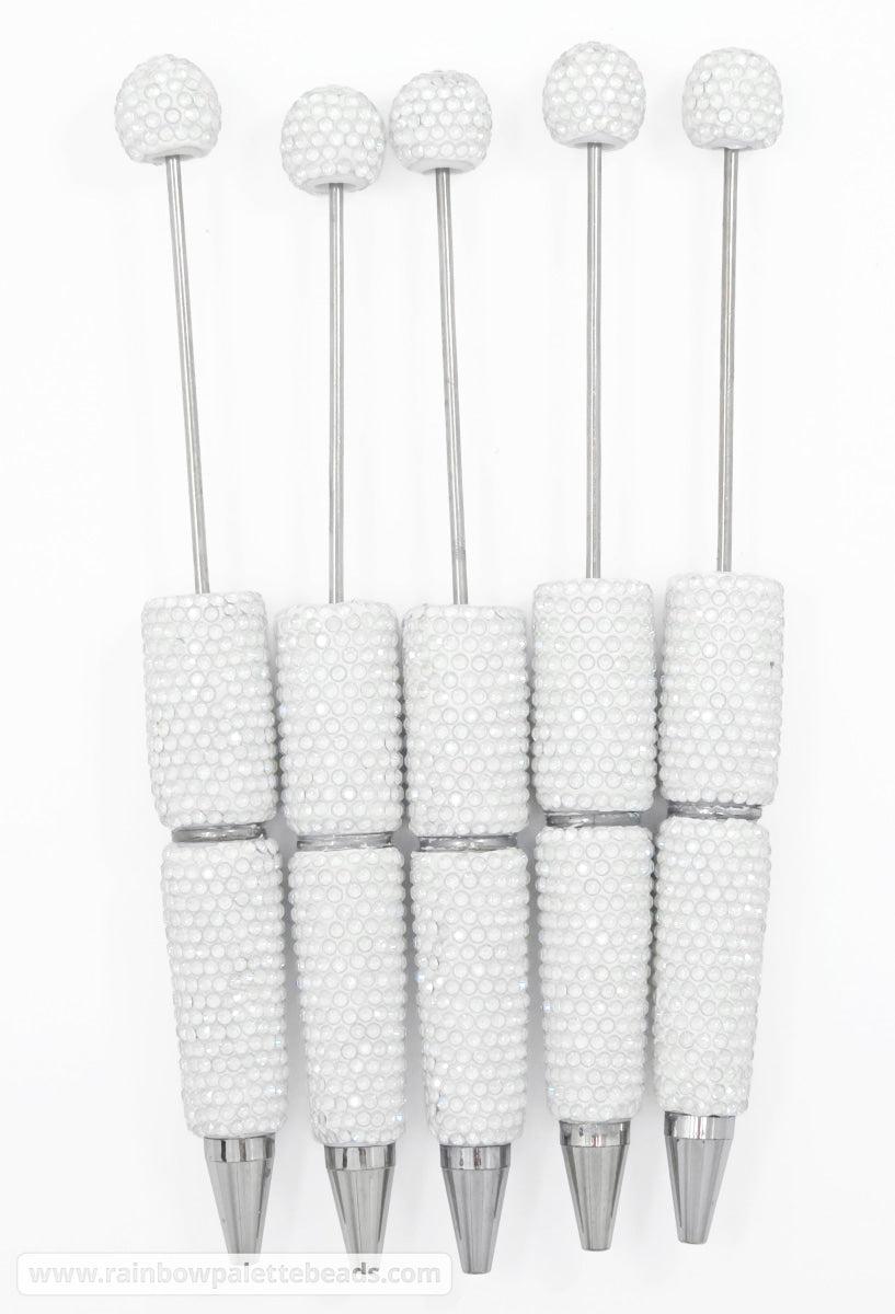 UV White Shimmer Full Rhinestone Beadable Diamond Pen