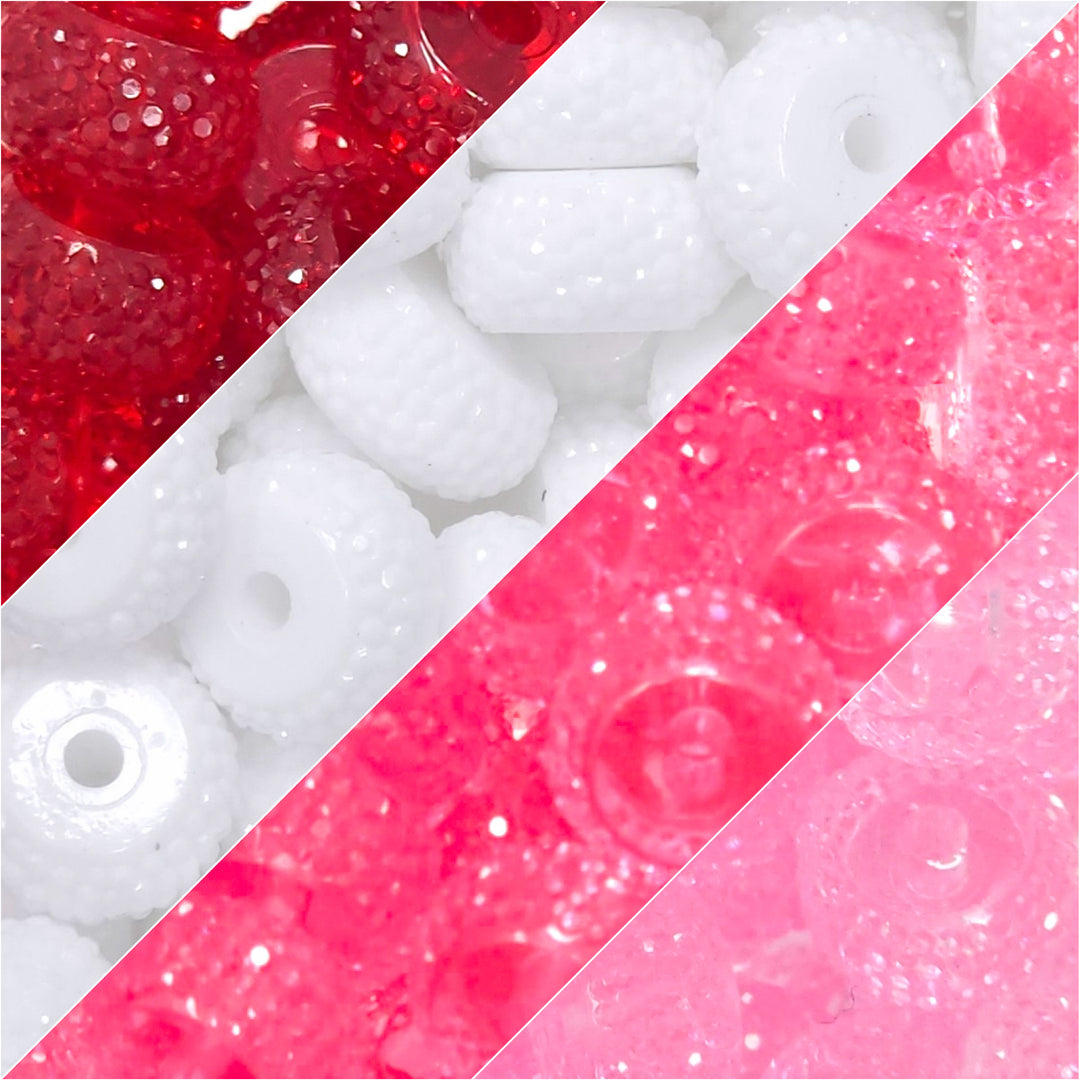 12mm Valentine's Day Abacus Acrylic Spacer Bead Mix (40 Beads)