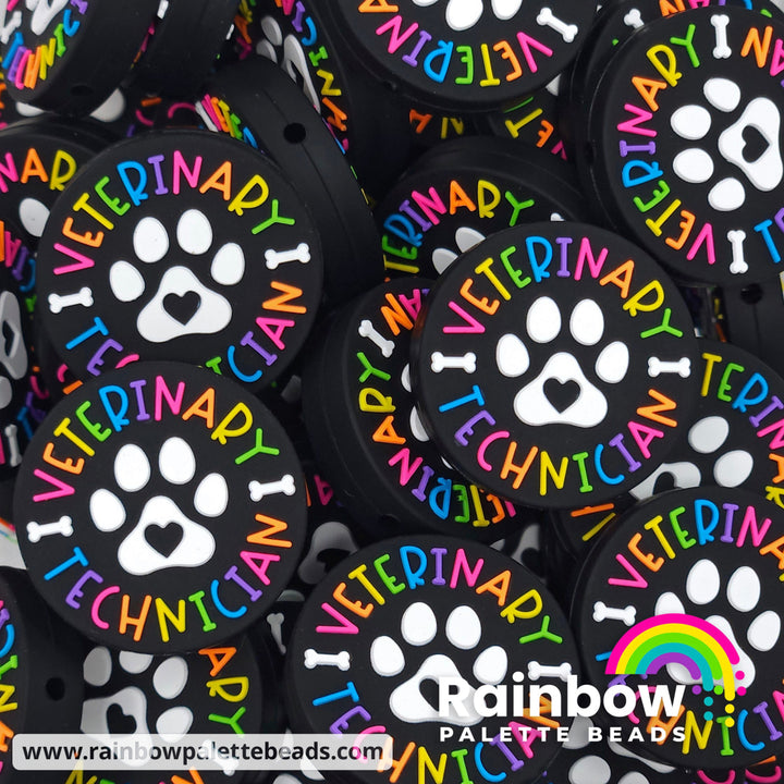 Veterinary Technician Exclusive Silicone Focal Beads Neon Rainbow Beads