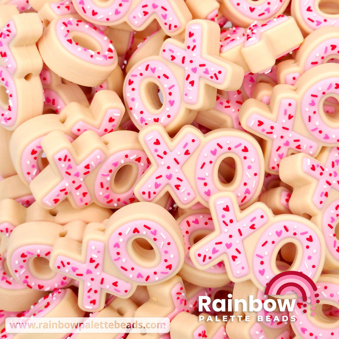 XO Sugar Cookie Exclusive Silicone Focal Beads Pink Beads