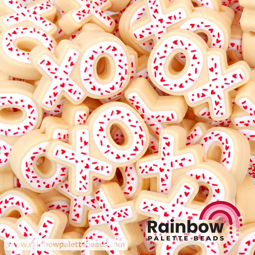 XO Sugar Cookie Exclusive Silicone Focal Beads Red/White Beads