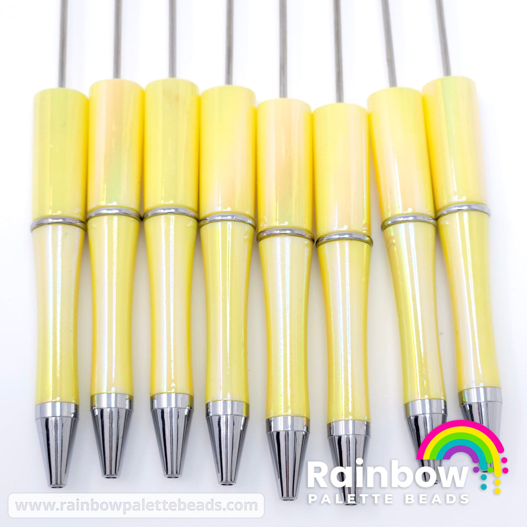 Yellow Opal Beadable Plastic Pen