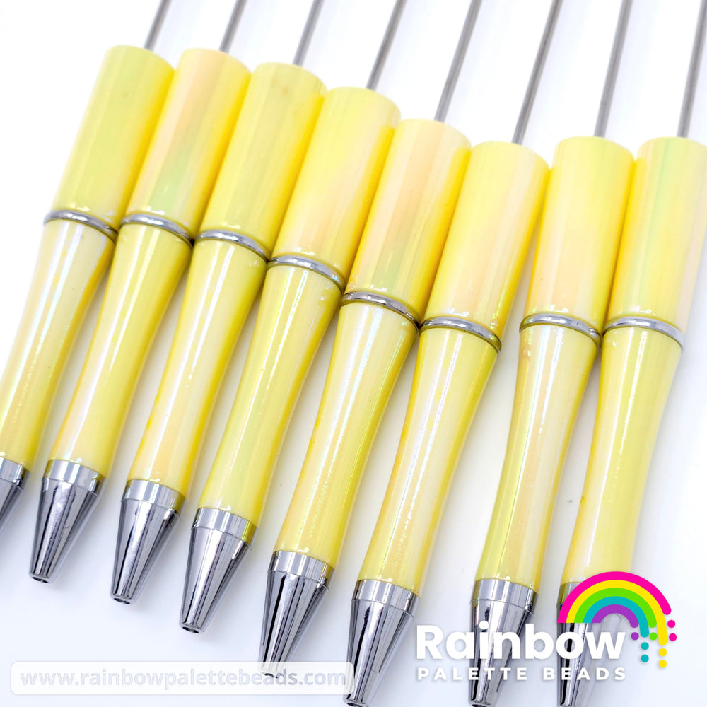 Yellow Opal Beadable Plastic Pen