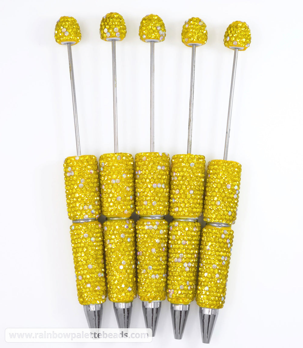 Yellow Sparkle Full Rhinestone Beadable Diamond Pen