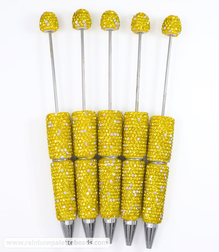 Yellow Sparkle Full Rhinestone Beadable Diamond Pen