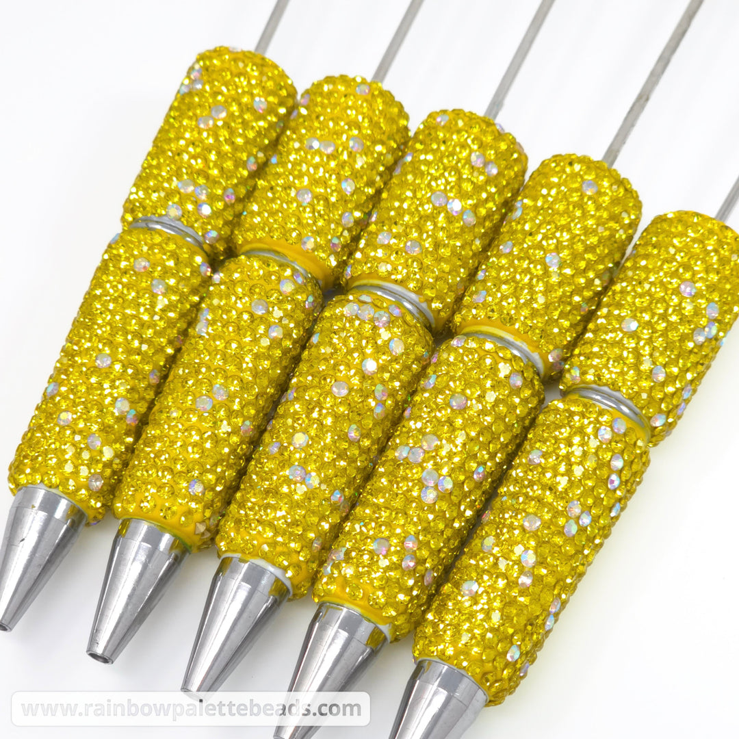 Yellow Sparkle Full Rhinestone Beadable Diamond Pen