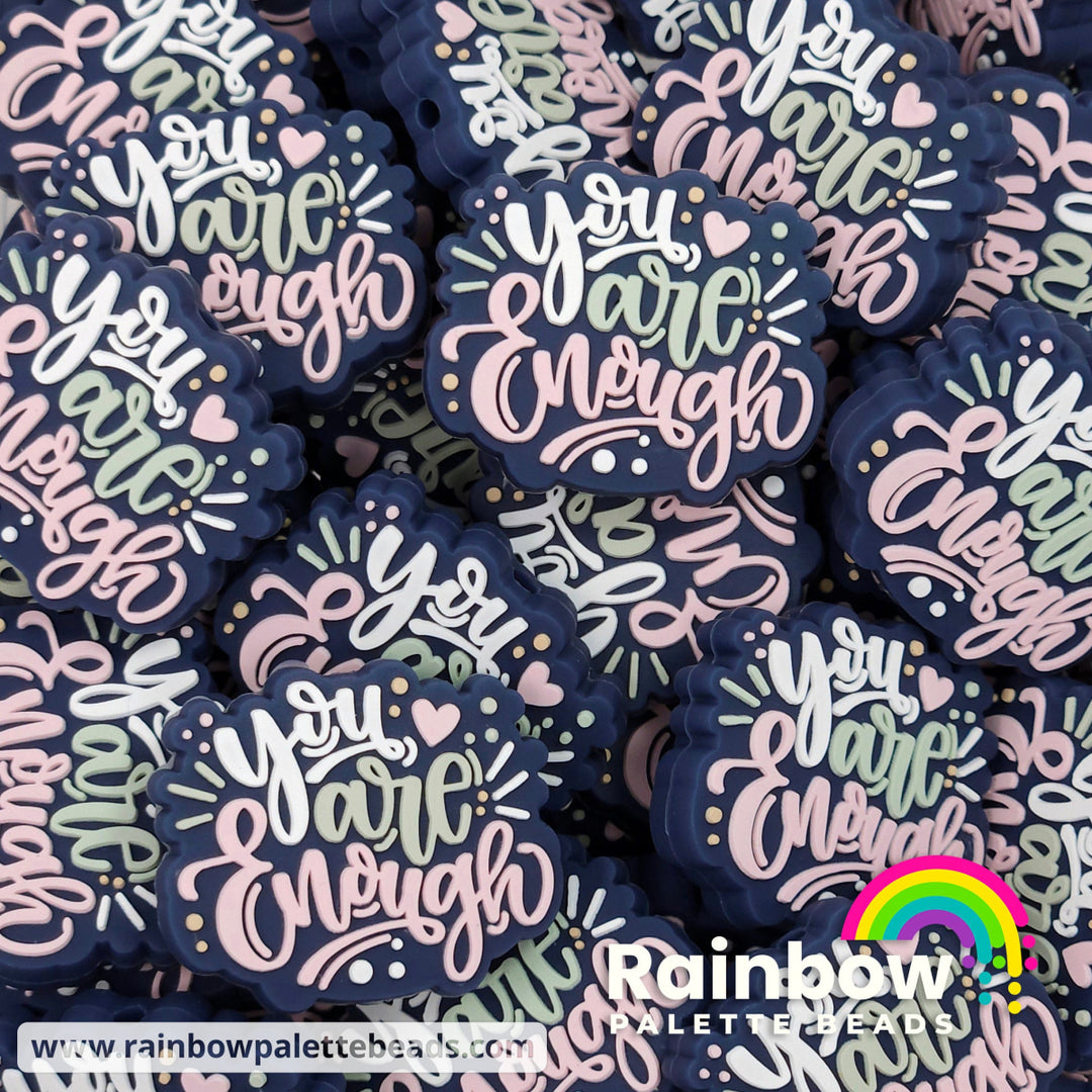 You Are Enough Exclusive Silicone Focal Beads Navy/Boho Beads