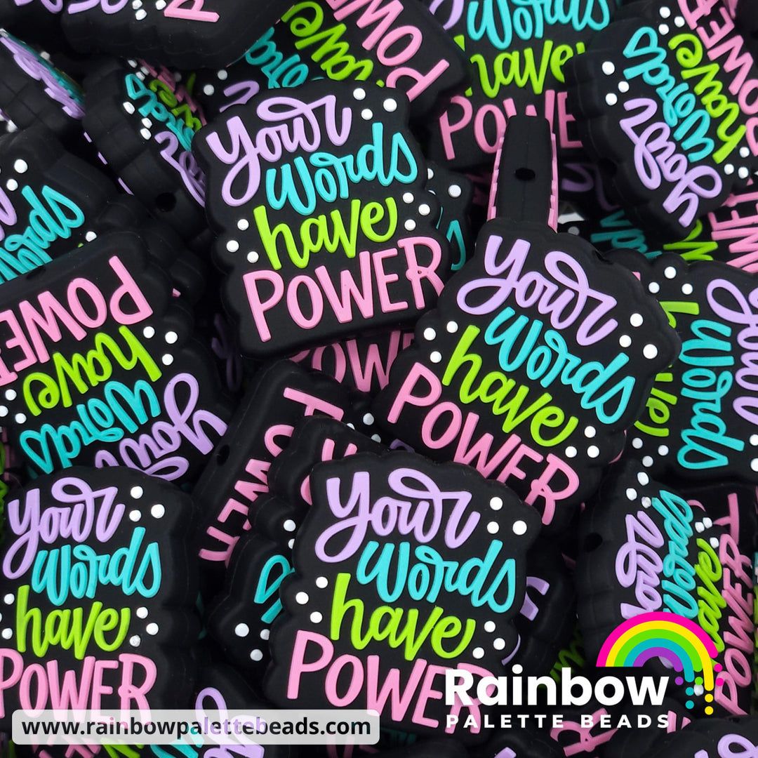 Your Words Have Power Exclusive Silicone Focal Beads Black Beads