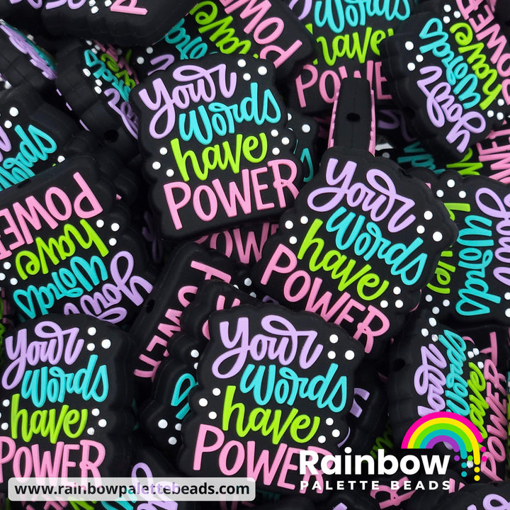 Your Words Have Power Exclusive Silicone Focal Beads Black Beads