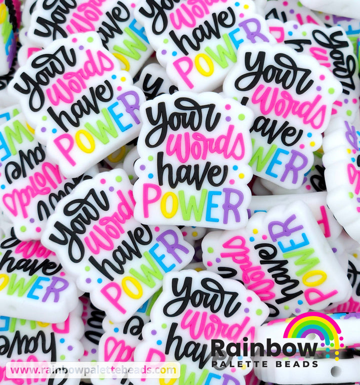 Your Words Have Power Exclusive Silicone Focal Beads White Beads