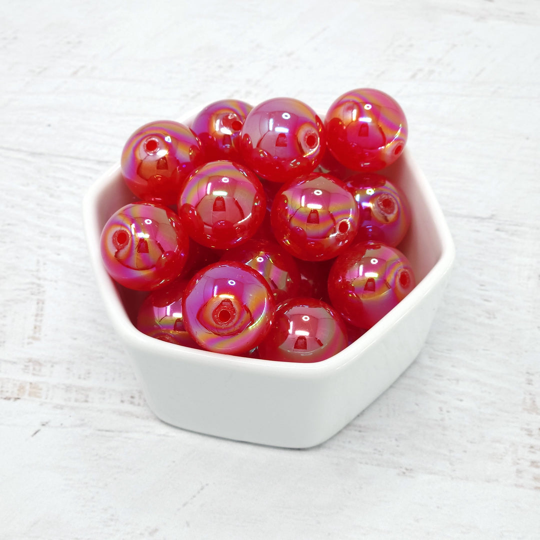 20mm AB Red Jelly Acrylic Beads