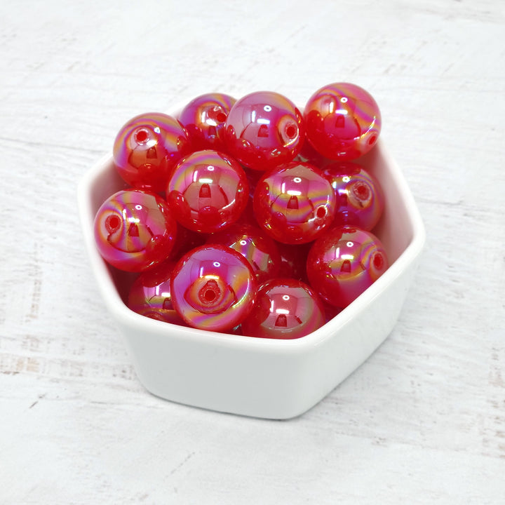 20mm AB Red Jelly Acrylic Beads