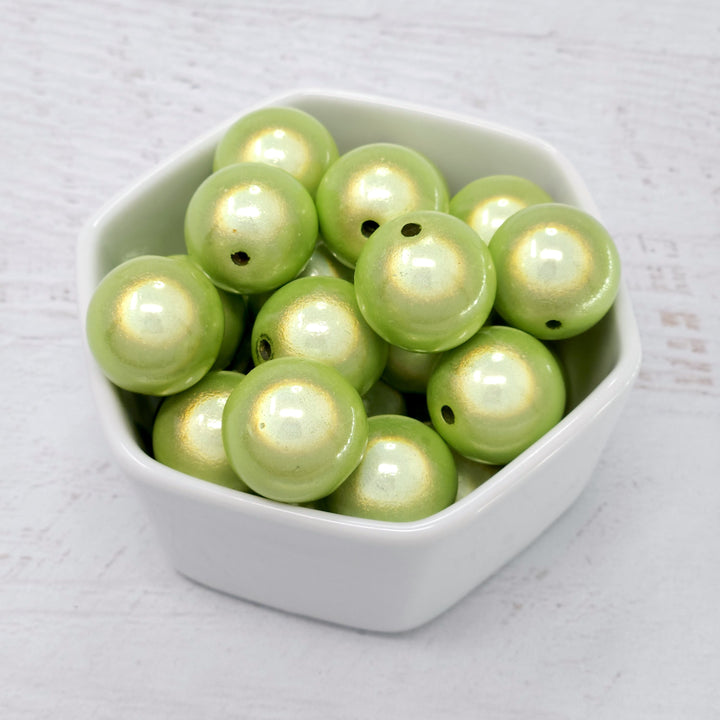 20mm Lime Green Illusion Acrylic Beads