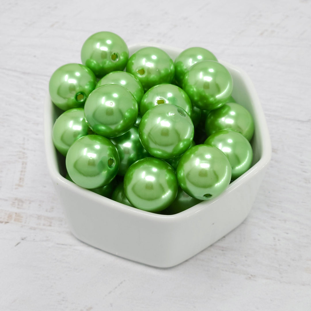 18mm Lime Green Pearl Acrylic Beads