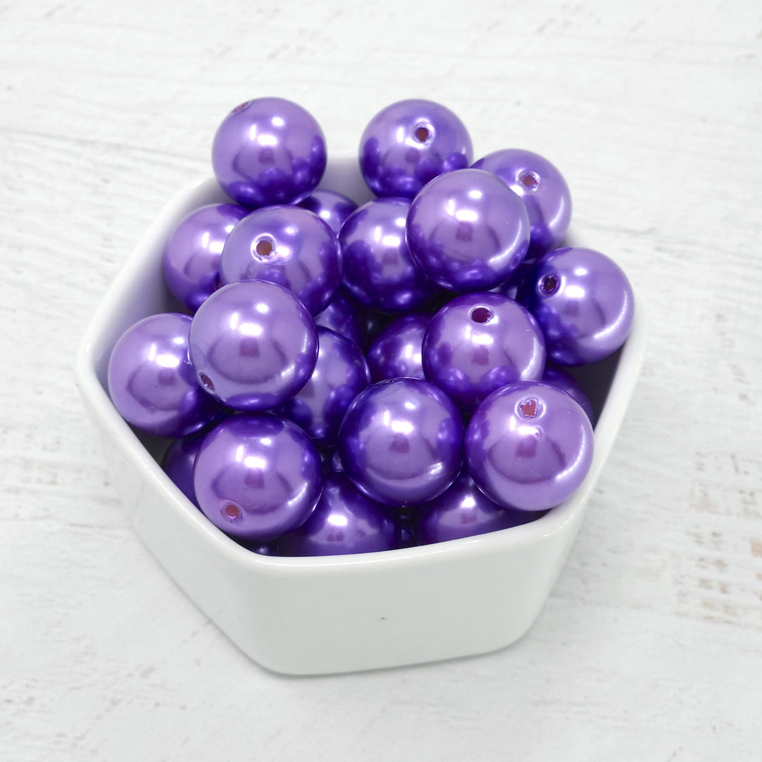18mm Purple Pearl Acrylic Beads