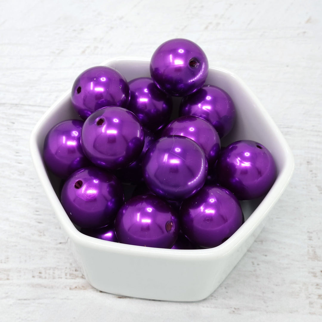20mm Purple (Red-Violet'ish) Pearl Acrylic Beads